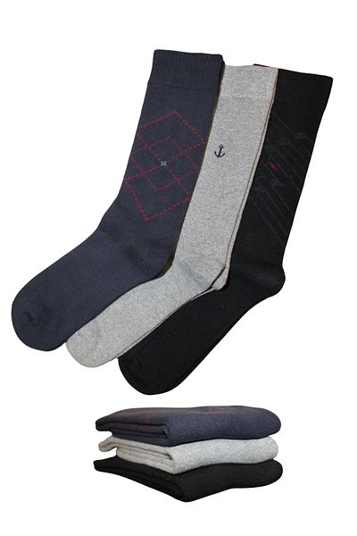 socksbox 3 ζευγάρια ανδρικές πετσέτες χωρίς ραφές χειμερινές θερμικές κάλτσες/Μαύρο-Ναυτικό-Γκρι
