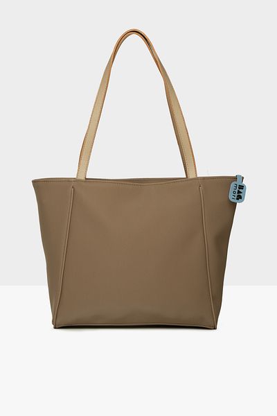 Bagmori Mink Women's Satin Tote Bag with Piping Detail m 000008533