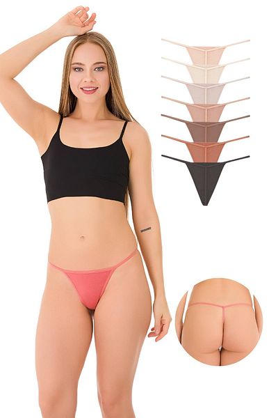 Newlilla 10057-7 BAUMWOLLE DAMEN PANTY - 7-teilig STRING V6