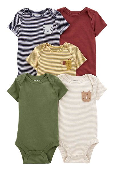 Carter's Baby Boy Short Sleeve Bodysuit 5 Pack