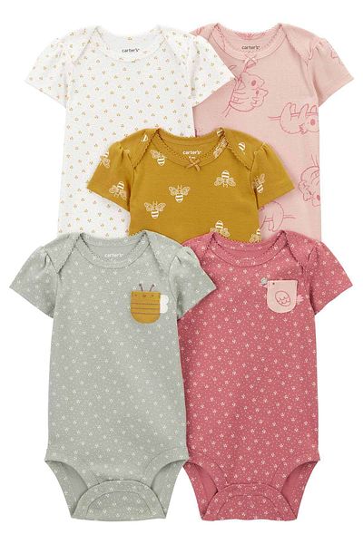 Carter's Baby Girl Short Sleeve Body 5 Pack 1R036010 Colorful