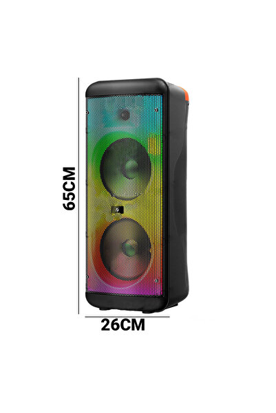 JUNGLEE DEV PARTY SPEAKER MİKROFONLU ŞARJLI BLUETOOTH HOPARLÖR RGB IŞIKLI UZA...