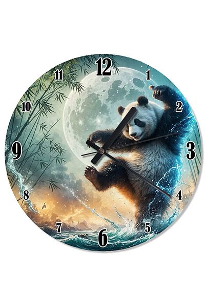 karizmart Panda Doing Kungfu Special Design Wall Clock