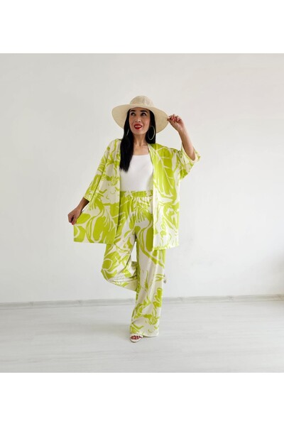 Altı Üstü Butik Zulaa Branch Pattern Kimono Set