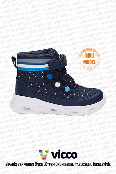 Vicco Mizu Model Lighted Boy's Light Navy Blue Boots