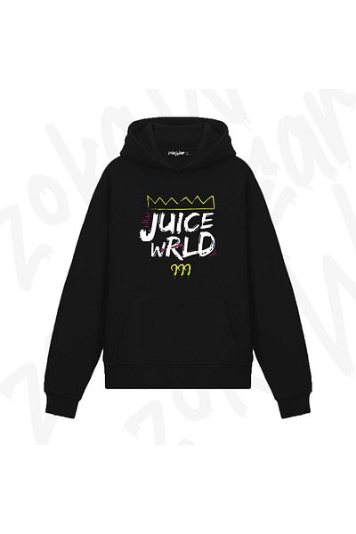 ZOKAWEAR Crown Juice Wrld Design Printed Hooded Sweatshirt