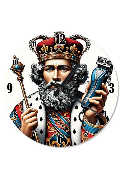 ekart King Barber Printed Wall Clock
