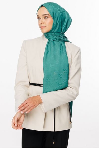 Mooncorn Σάλι ζακάρ με μοτίβο Mint Green MC