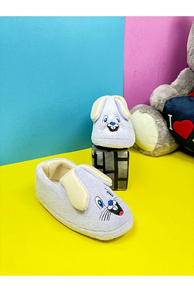 Nstil Lilac Girl's Boy's Shoe - Rabbit Figured Patterned, Flexible Sole Home Boots 361