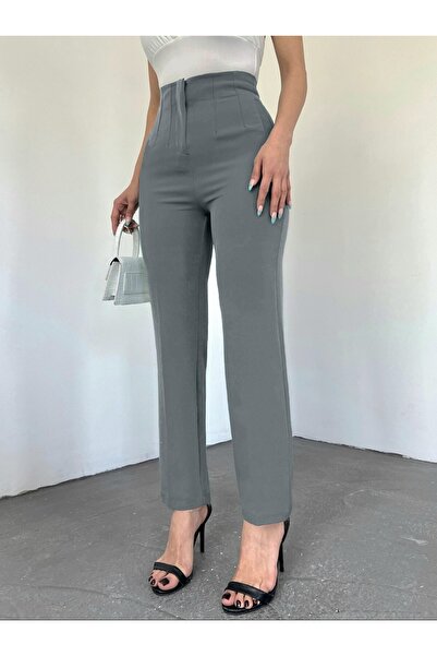 Modamorfo Zra Pleated Carrot Trousers -Grey