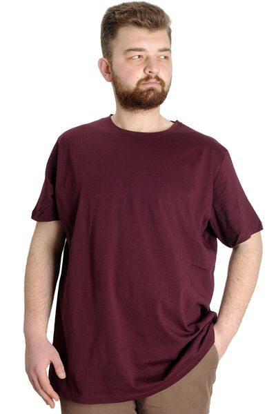 ModeXL Ανδρικό μπλουζάκι Mode Xl Plus Size Crew Neck Basic 20031 Plum