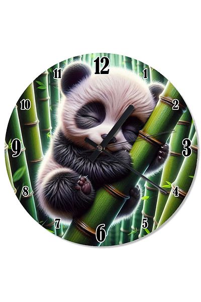 ekart Bamboo Panda Silent Wall Clock