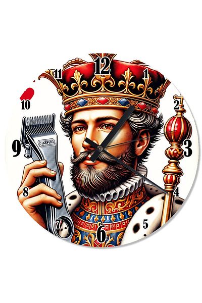 ekart King Barber Design Wall Clock
