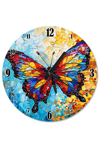 ekart Colorful Butterfly Retro Wall Clock