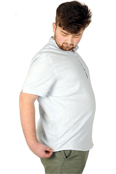 ModeXL Mode Xl Guler cu mâneci scurte pentru bărbați de mărime mare 20387 Albastru