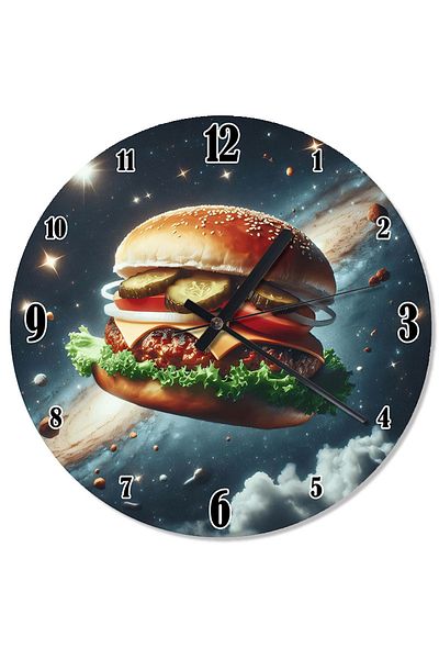 ekart Flying Burger Design Wall Clock