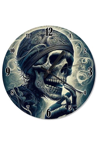 karizmart Smoky Skull Special Design Wall Clock
