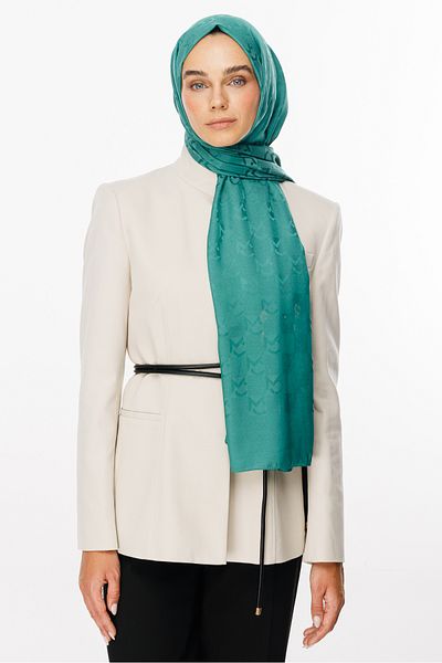 Mooncorn Σάλι ζακάρ με μοτίβο Mint Green MC