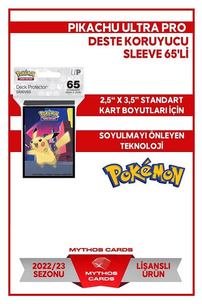 Mythos Cards Ultra Pro Pikachu Patterned Deck Protective Sleeve - Pack of 65