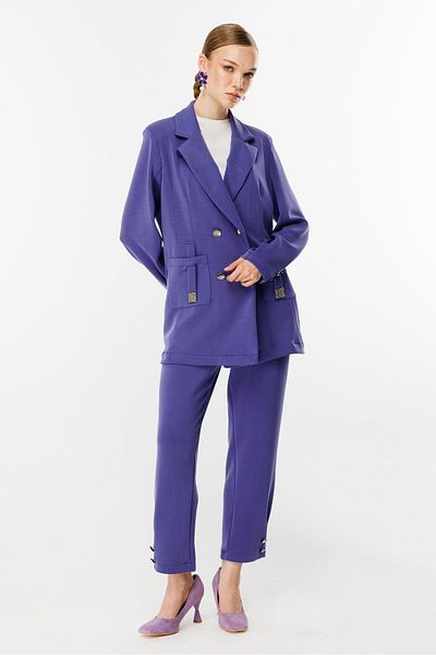 Ghisa Purple Pocket Detailed Suit Set