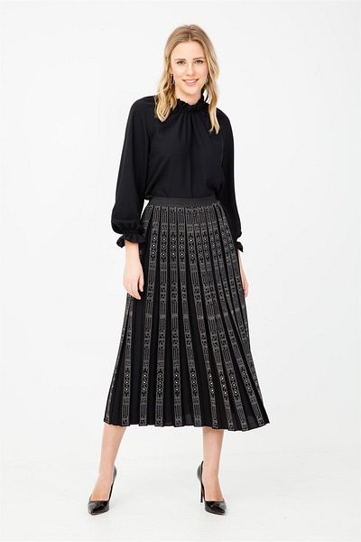 Ghisa Black Jewelled Skirt