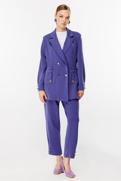 Ghisa Purple Pocket Detailed Suit Set