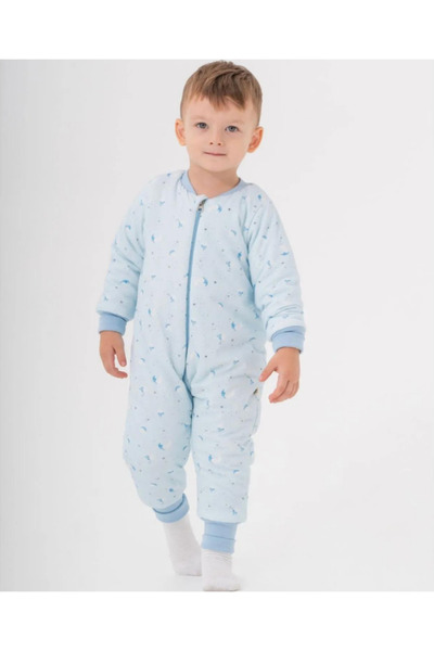 Moi Noi حقيبة نوم شتوية للأطفال والرضع بأكمام طويلة وسحاب - نمط سفاري، قمر سم...