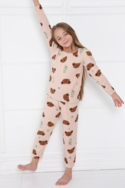 FAMES PİJAMA Winter Children's Fleece Pajama Set