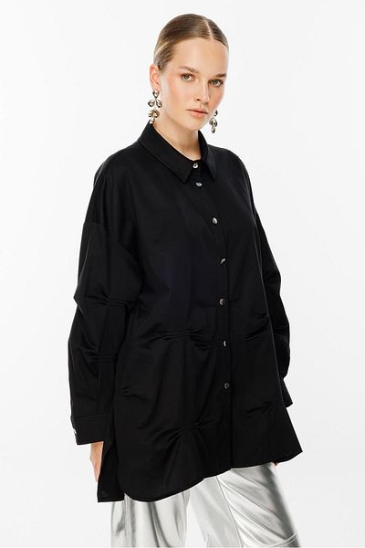 Ghisa Black Shirt Collar Tunic