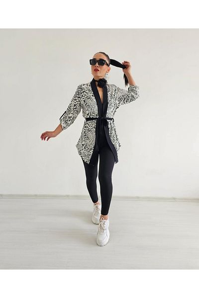 Altı Üstü Butik Kimono cu un singur top cu centură