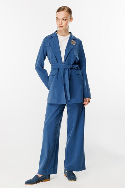 Ghisa Indigo Linen Suit Set