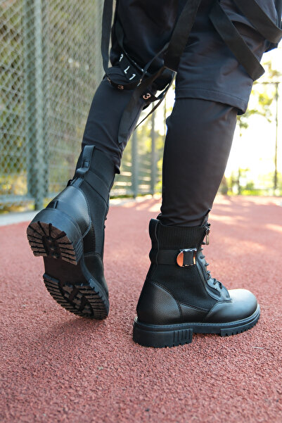 Riccon Siyah Erkek Fermuarlı Postal Bot 0012134