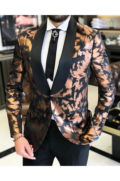 TerziAdemAltun Italian Cut Men's Jacket Trousers Groom Suit Set Black T7485