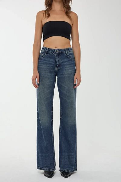 Hiccup Blugi din denim cu talie înaltă