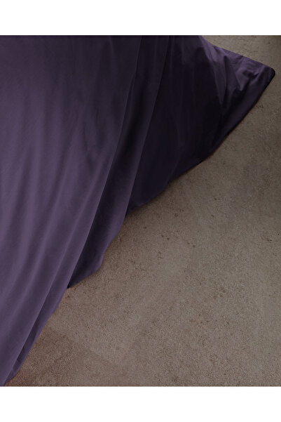 Madame Coco Manon Double 100% Cotton Ranforce Plain Quilt Cover - Purple