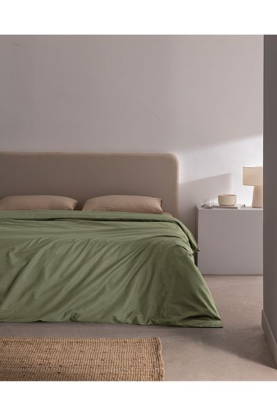 Madame Coco Παπλωματοθήκη Manon Double Khaki Ranforce - 100% βαμβακερή επίπεδη κοπή