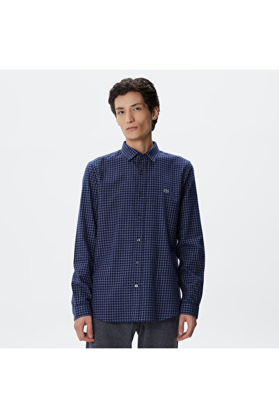 Lacoste Erkek Regular Fit Ekose Lacivert Gömlek