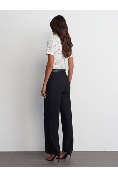 Dilvin 71550 Belted Smart Trousers-Black