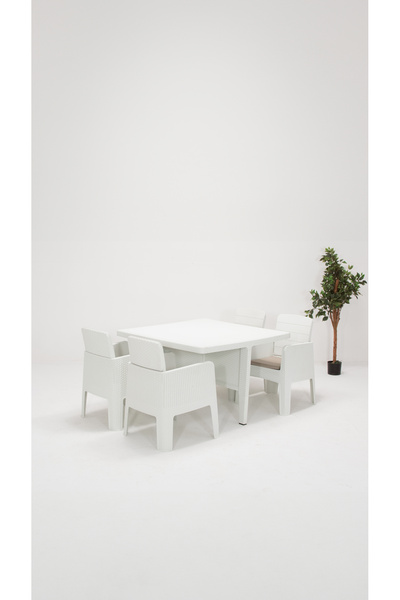 SANDALİE Apex Minderli Bahçe&Balkon&Teras Mobilyası – Beyaz