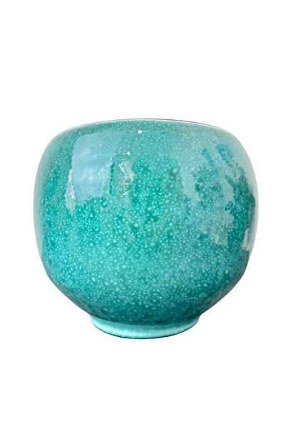 BİTKİ TASARIMI Turkuaz Artistik Çift Sırlı İç Ve Dış Mekan Kullanımlı Toprak ...