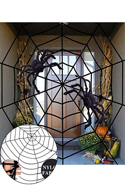 Parti dolabı Halloween Siyah Örümcek Ağ Dekor Cadılar Bayramı Ev Mekan Süsler...