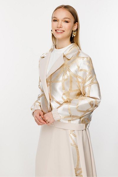 Ghisa Jacquard Suit Cream