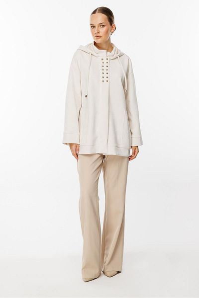 Ghisa Hooded Staple Detailed Cap - Ecru