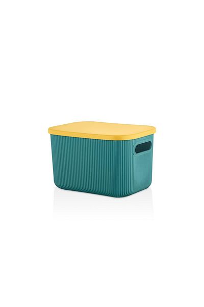 Bayev 1Pc Storage 6 LT Πράσινο κιβώτιο οργάνωσης ντουλαπιών με καπάκι, διακοσμητικό κουτί αποθήκευσης Organizer