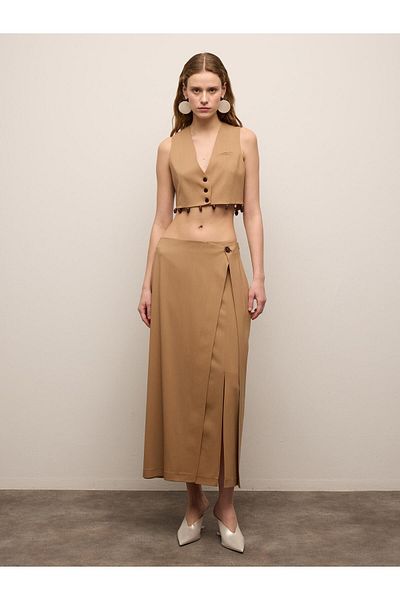 BAQA Single Button Pencil Skirt