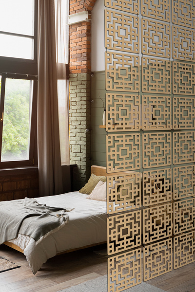 Artavessa 12 Parça Oda Bölücü Seperatör Mdf Paneller - Model 6 (Bej)