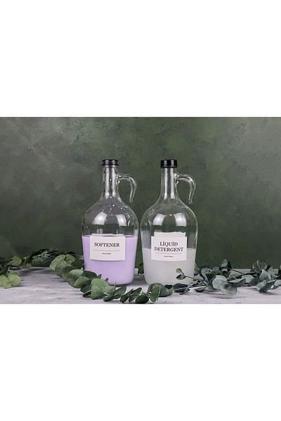 Karçiçeği Home 2-pack Softener - Liquid Detergent Bottle with Glass Lid 1.5lt (ENG)