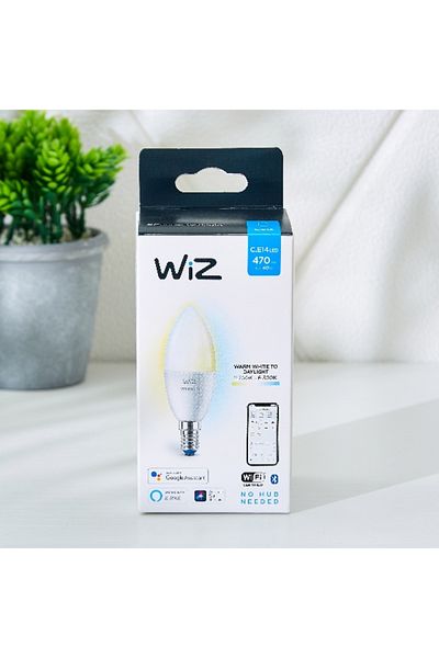 Wiz Wi-Fi Tunable White Smart LED Bulb - 40W C37 E14 927-65