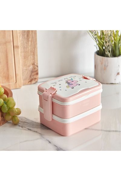 Home Box Neo Unicorn Double Layer Lunch Box - 17x12.5x11 cm