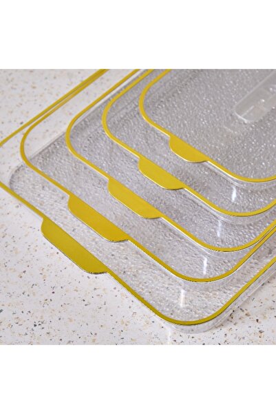 Home Box Orion Rectangular Tray with Extended Handle - Set of 5